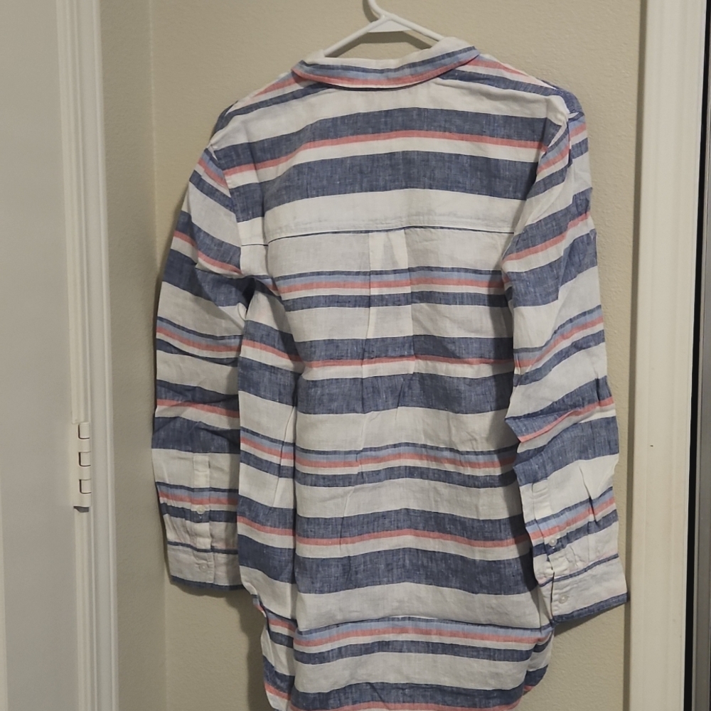 Joules Linen Jeanne Button-Up Striped Shirt - Picture 4 of 6